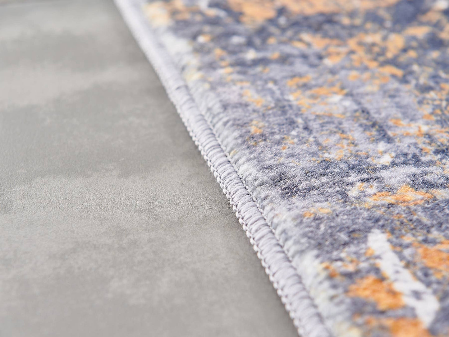 Turquoise, Gray and Orange Area Rug