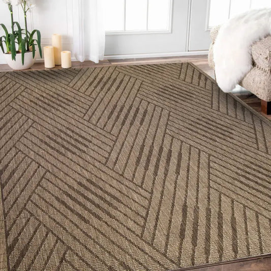 Beige Geometric Area Rug