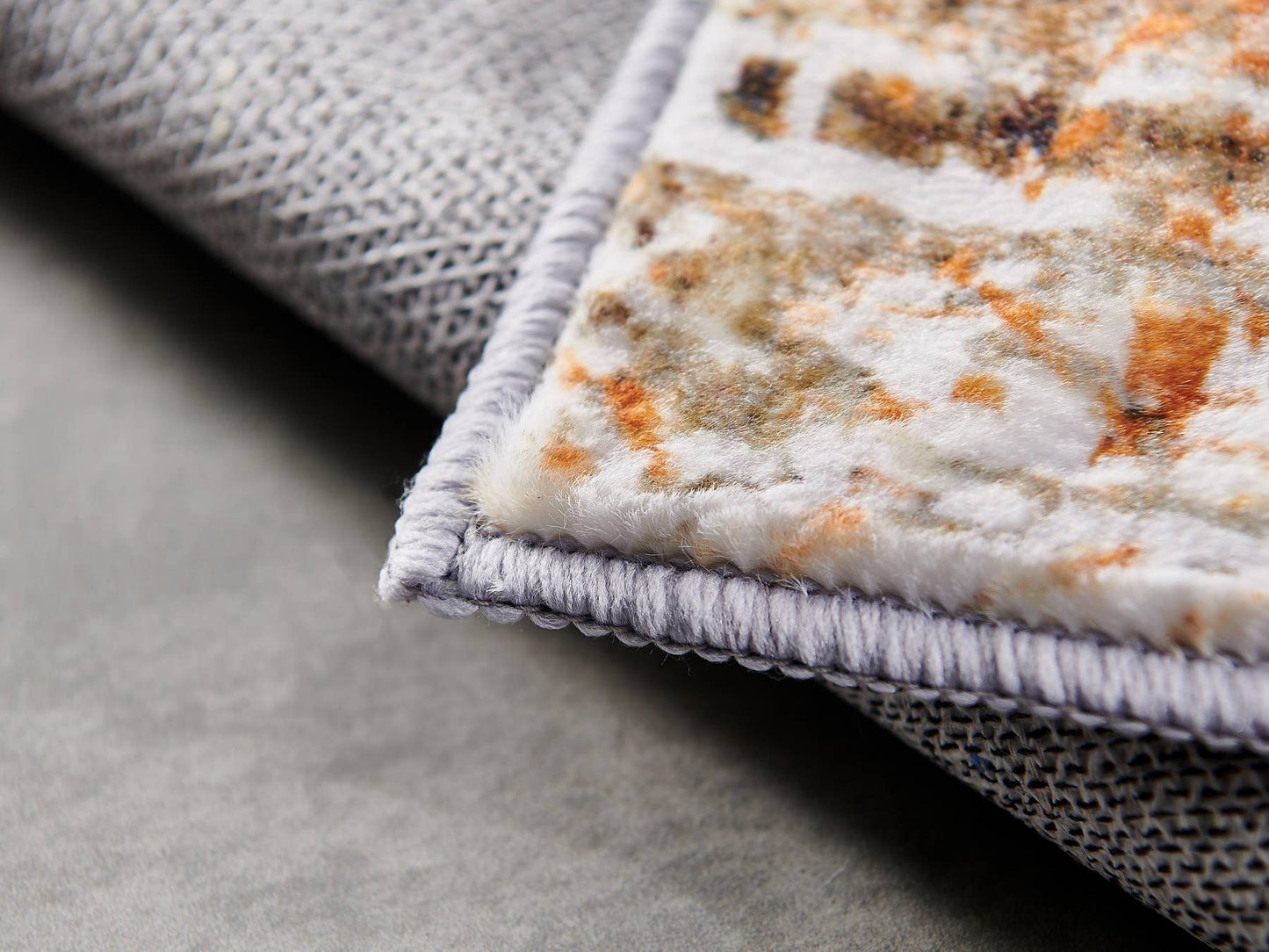 Turquoise, Gray and Orange Area Rug