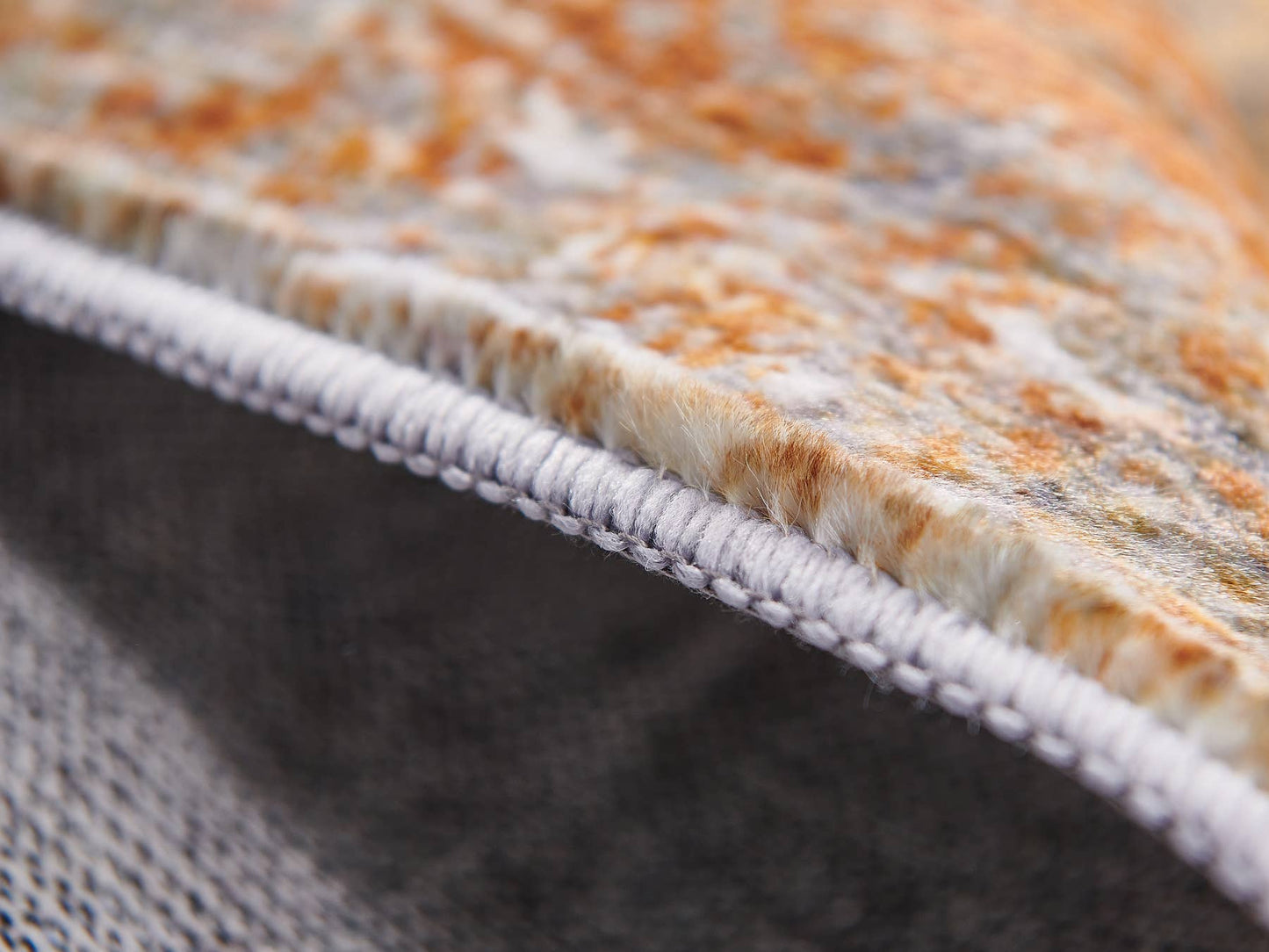 Turquoise, Gray and Orange Area Rug