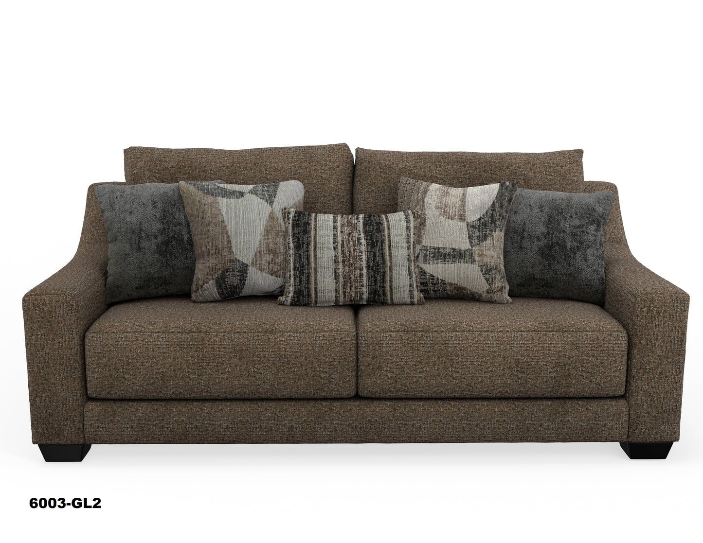 a brown couch with pillows