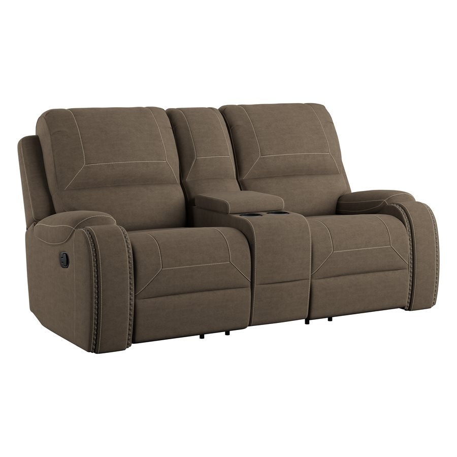 a brown couch with armrests