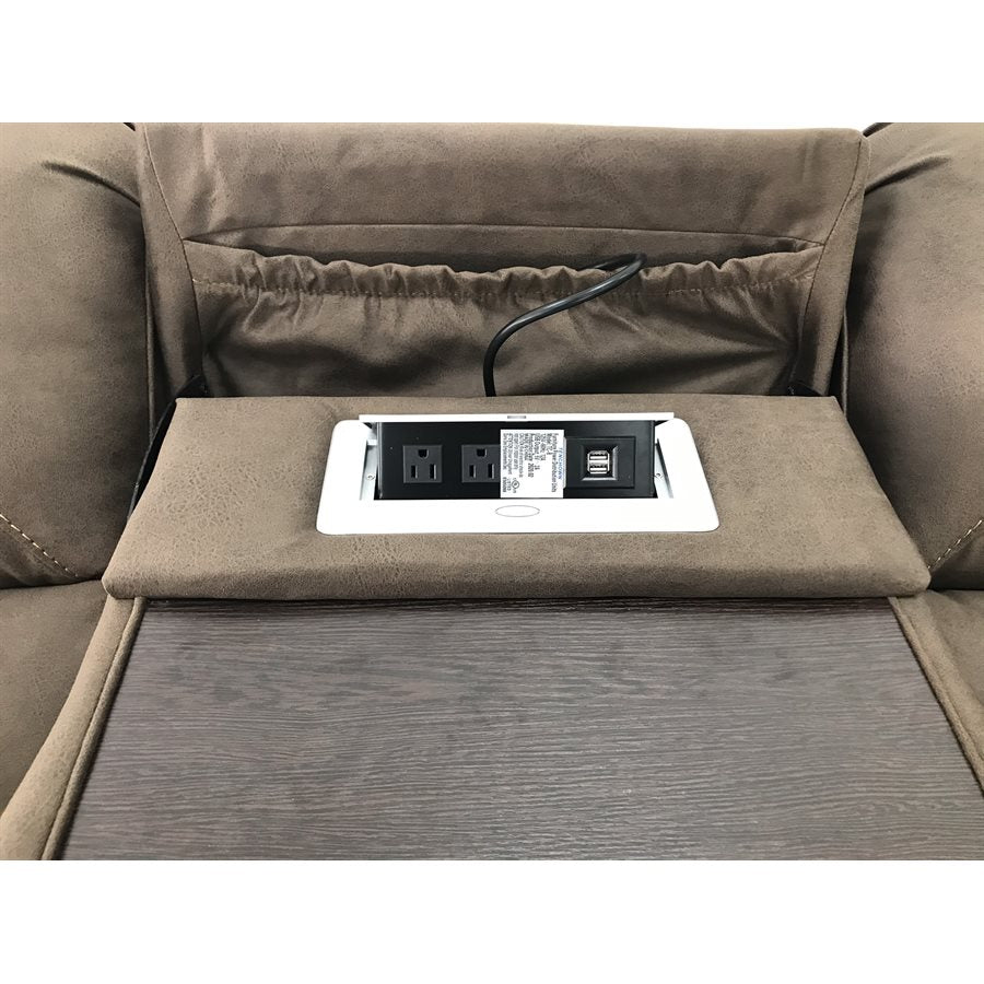 a rectangle outlet with a cord on the side of a chair