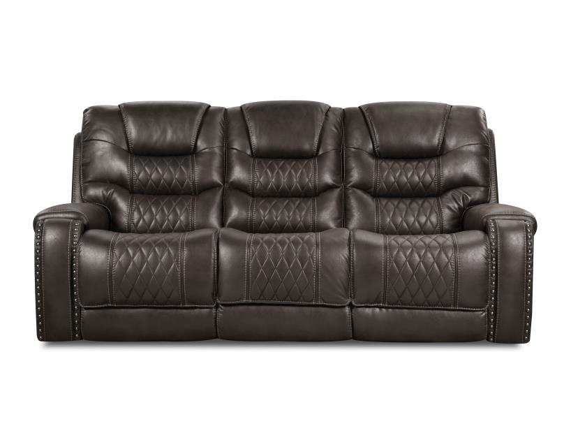 a brown leather couch with white background