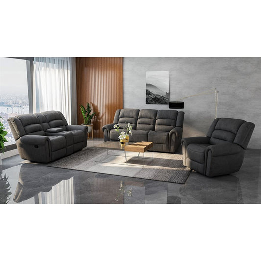 a living room with a couch and chair