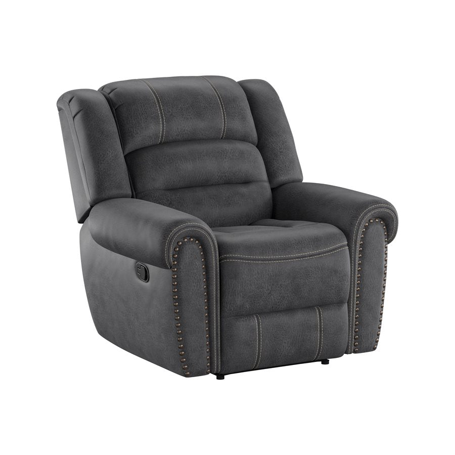 a grey recliner chair
