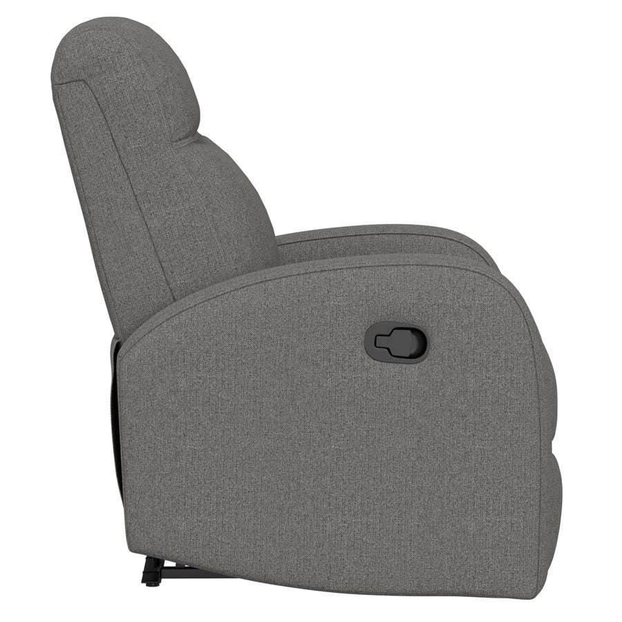 a grey recliner chair