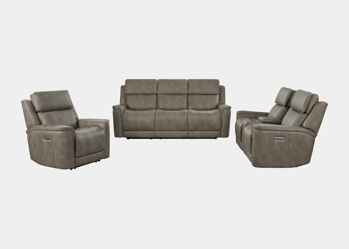 a group of grey couches