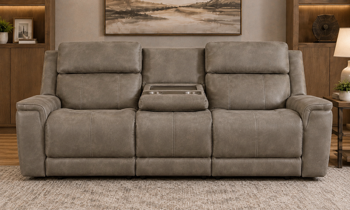 a couch with a rectangular object on the side