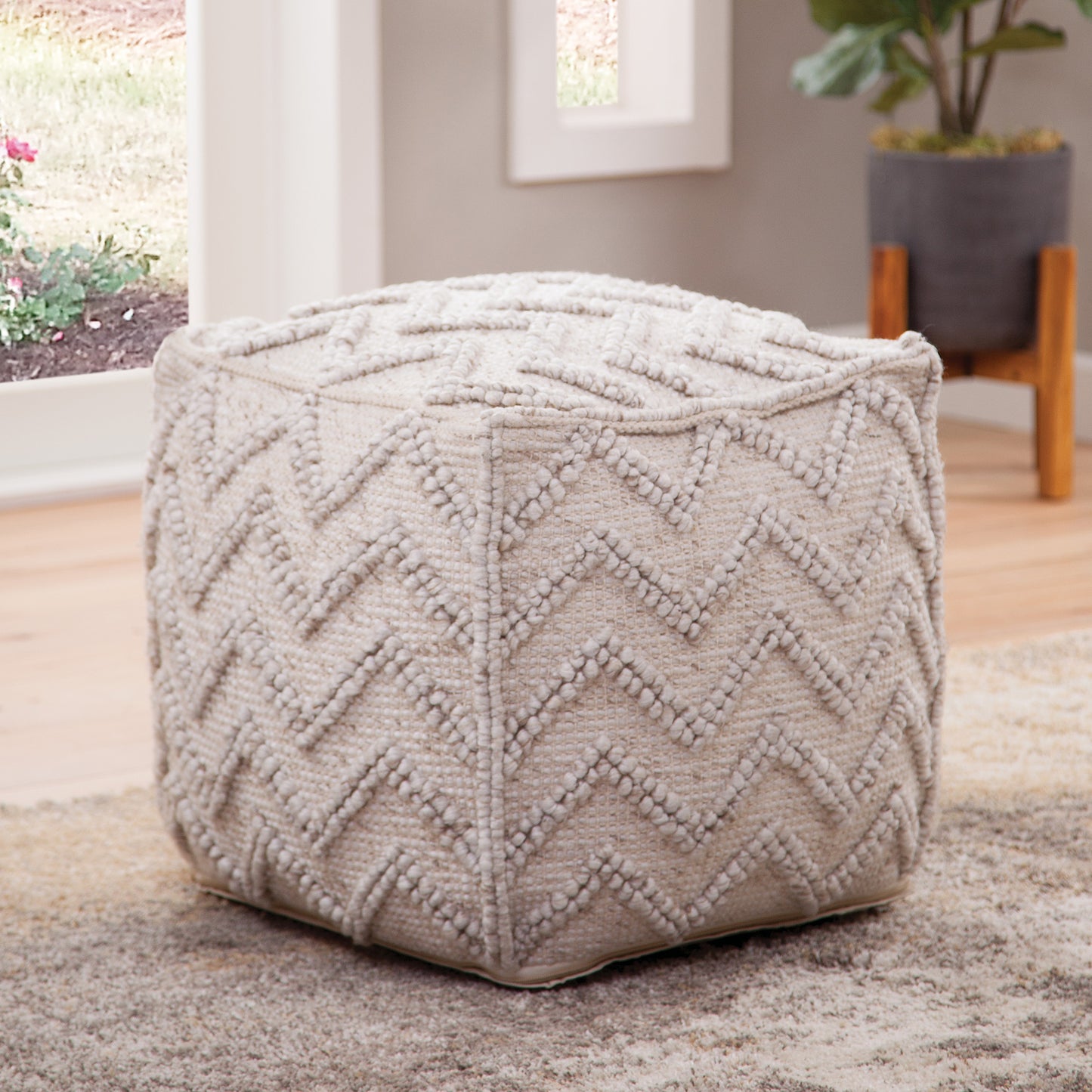 KENZARI HANDWOVEN POUF