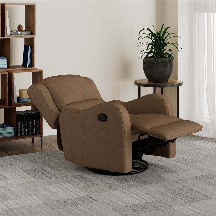 a brown recliner chair in a room